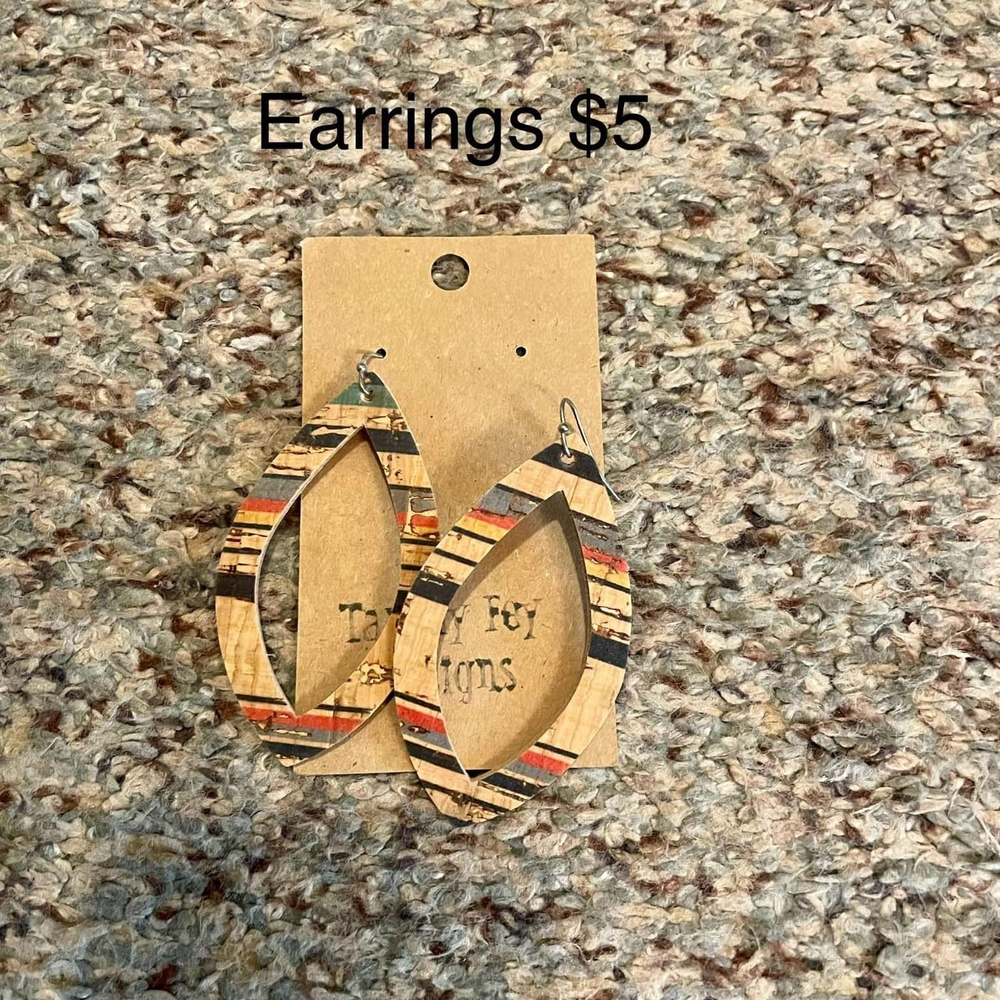 Striped Teardrop Earrings